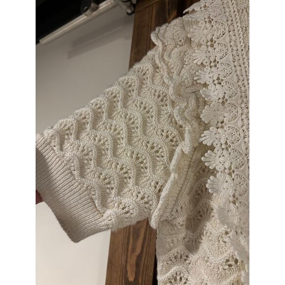 Anthropologie Kachel Shimmer Crochet Top Small - Picture 5 of 10